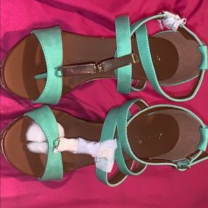 Strapped turquoise sandals